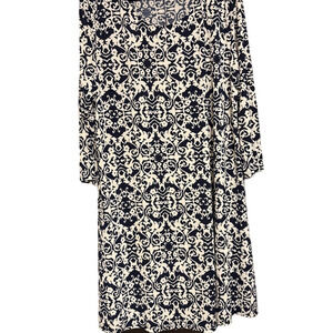 Honeyme Navy and White Floral Knee Length Dress